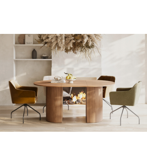 Table à manger CAVO extensible – 120/220 cm – Noyer Lincoln